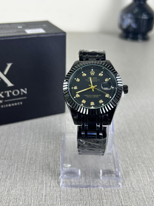 RLX Royal Crest Black&Black Dial Luxury Men's Watch