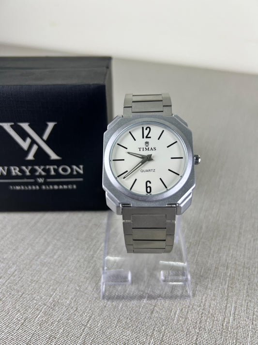 Timas Obsidian White Dial Men's Watch