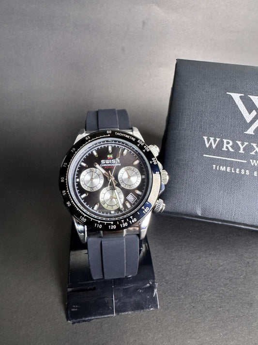 Striker Black Sport Chronograph Men's Watch