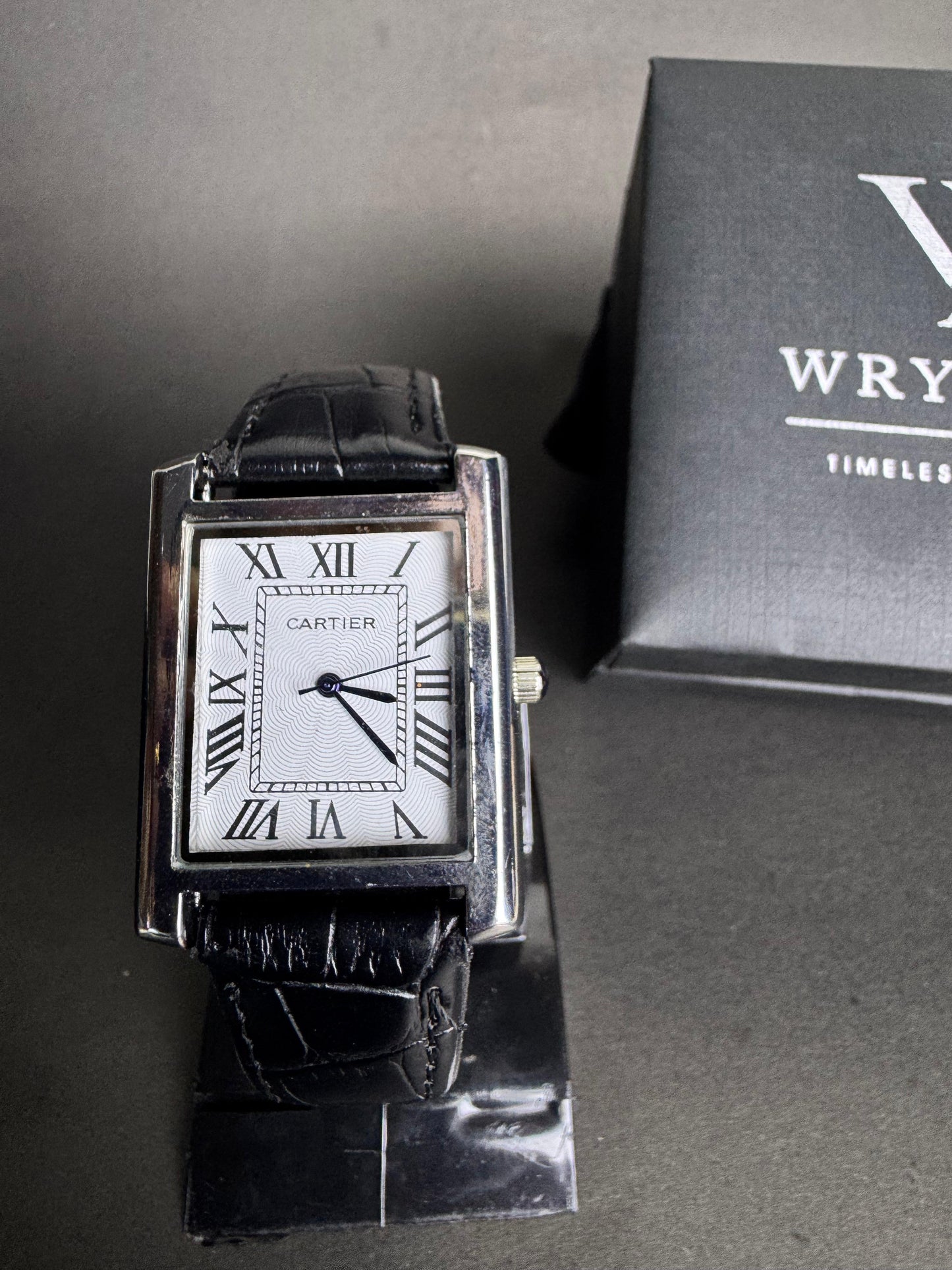 Imperial Noir White Dial Leather Men's Watch