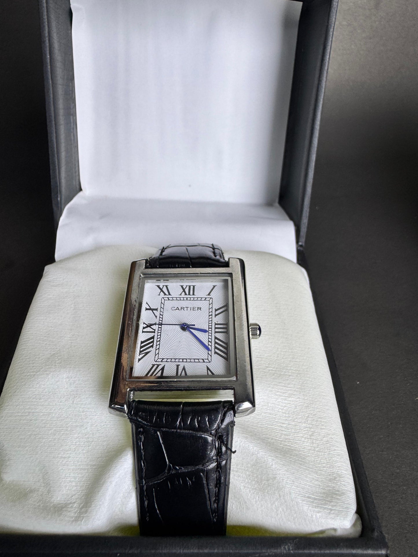 Imperial Noir White Dial Leather Men's Watch