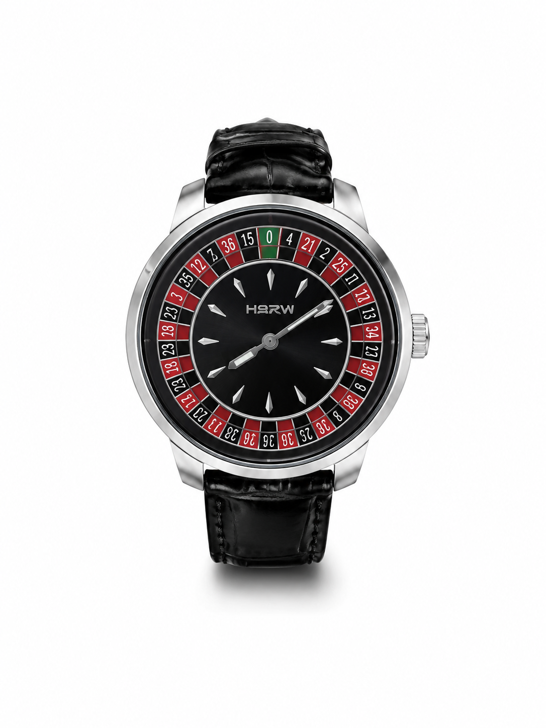 Noir Roulette Black Leather Men's Watch