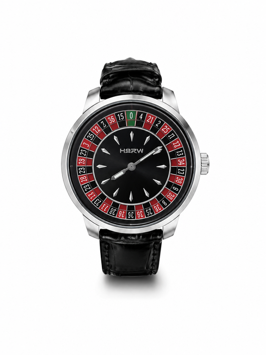 Noir Roulette Black Leather Men's Watch