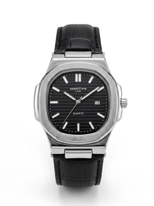 Premium MARTYN-Line  Black Leather Strap Watch