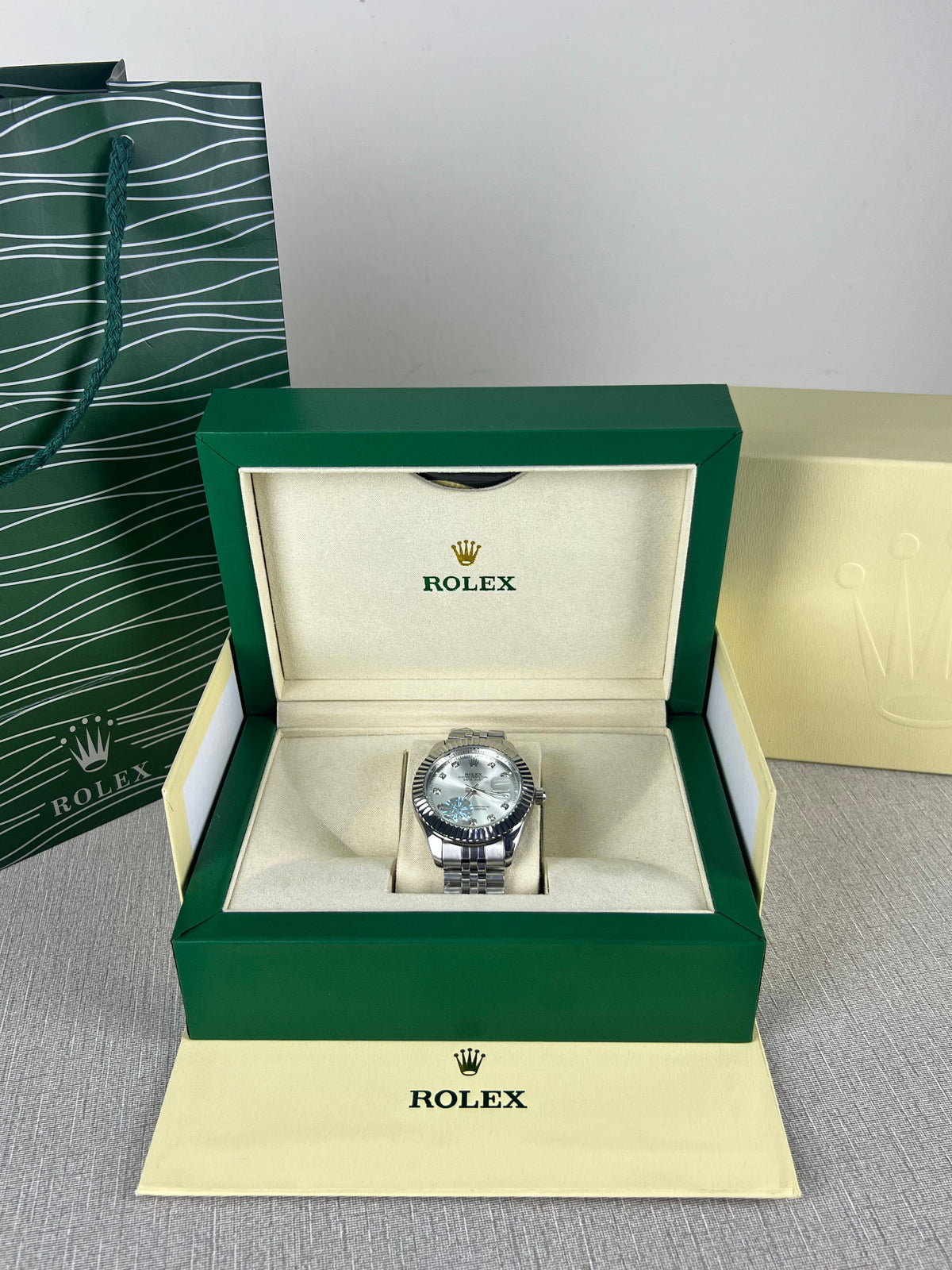 Premium RLX Royal Crest Silver Dial Luxury Men's Watch