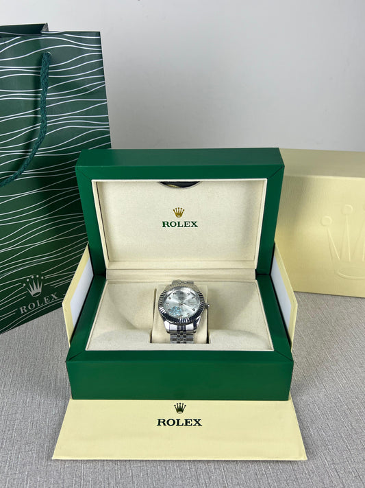 Premium RLX Royal Crest Silver Dial Luxury Men's Watch