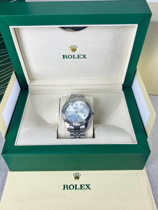 Premium RLX Royal Crest Silver Dial Luxury Men's Watch