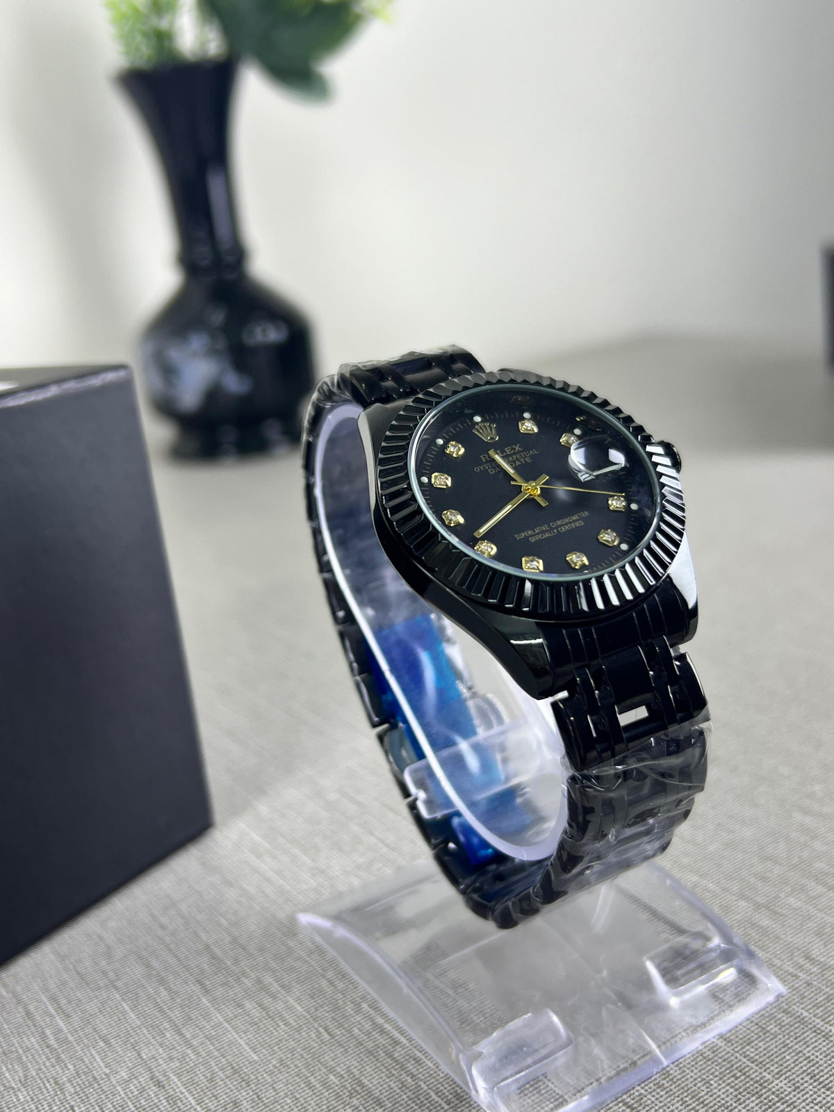 RLX Royal Crest Black&Black Dial Luxury Men's Watch