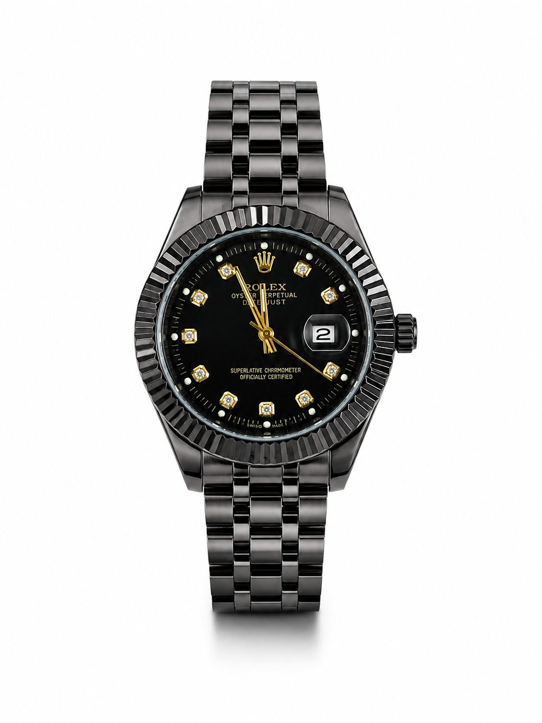 RLX Royal Crest Black&Black Dial Luxury Men's Watch