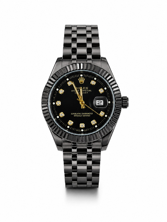 RLX Royal Crest Black&Black Dial Luxury Men's Watch
