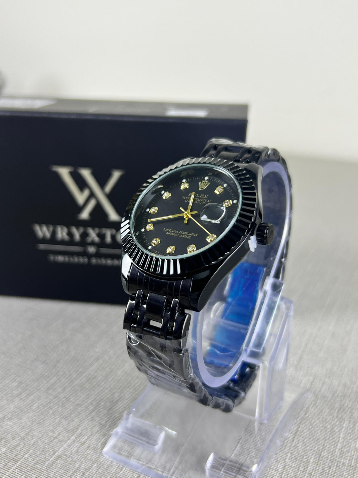 RLX Royal Crest Black&Black Dial Luxury Men's Watch