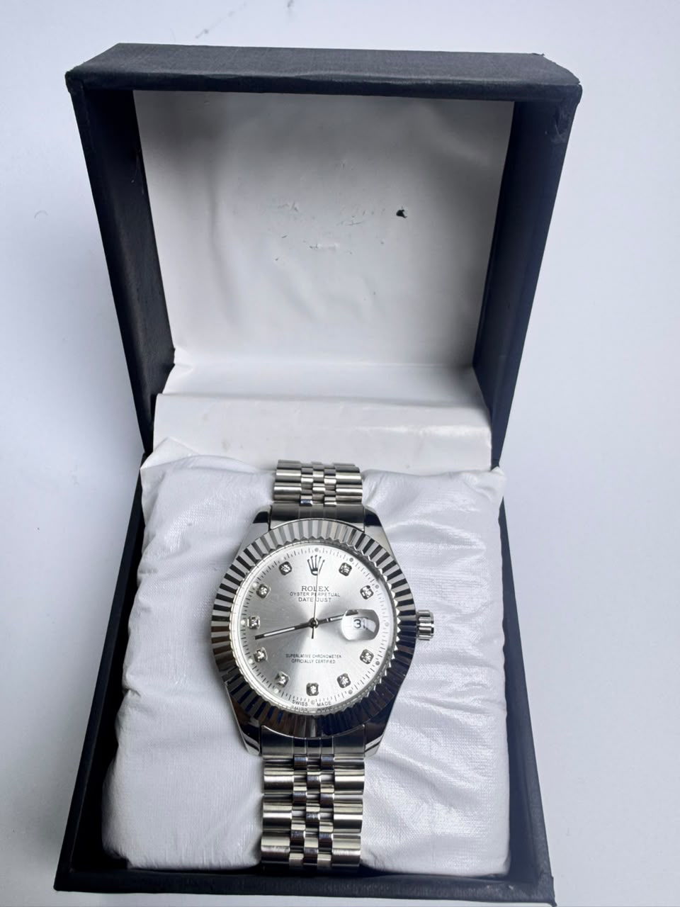 RLX Royal Crest Silver Dial Luxury Men's Watch